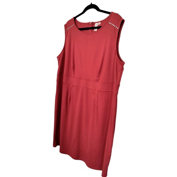 Soho Apparel Plus Size 22W Sleeveless Dress With Silver Stud Accents & Back Zip - Picture 3 of 12